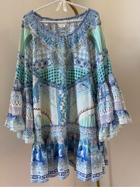 camilla fairy gang dress Camilla Fairy Gang-Print Kaftan In White - 33% Off